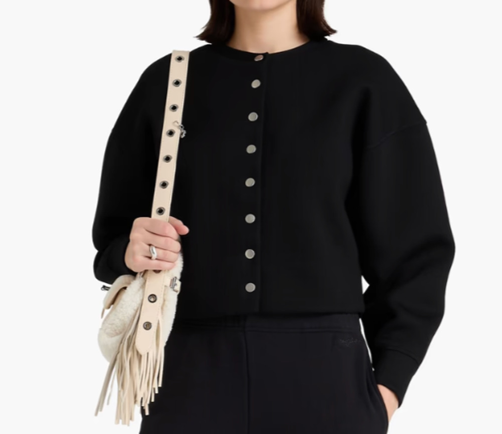 NEW Rag & Bone Abby Scuba Cardigan Black Small